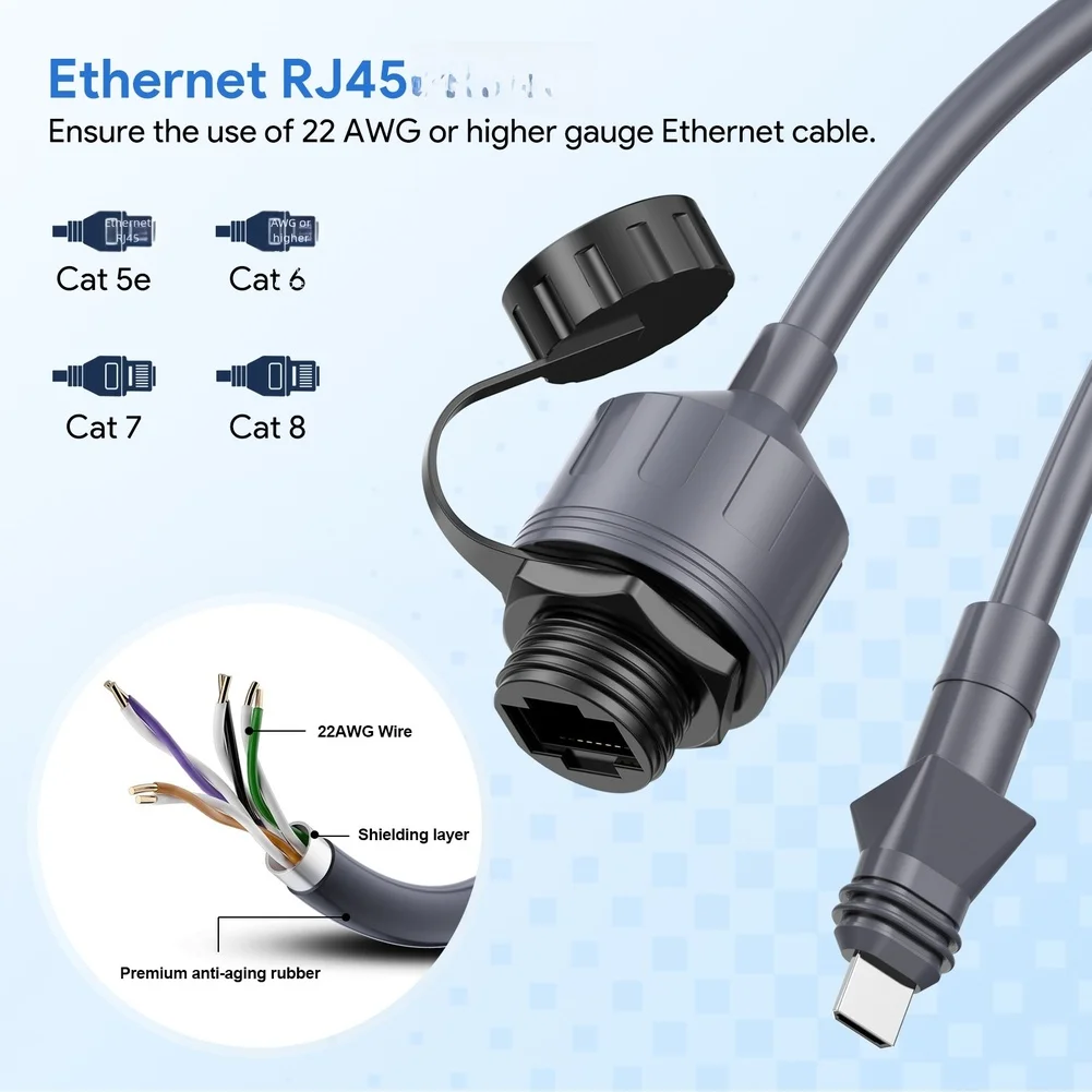 2pcs Cable Coupler Adapter For Starlink Mini Ethernet Adapter Waterproof Extension Cable For SPX To For RJ45 Adapter Parts