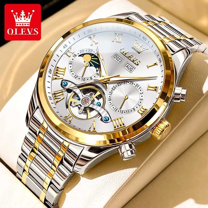 

OLEVS Tourbillon Men Watch 2024 New Automatic Mechanical Watch Luminous Waterproof Clock Luxury Brand Men Watch Gift Reloj 7005