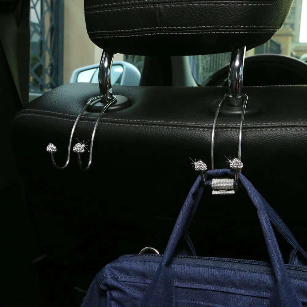 2Pcs Compact Car Hook Organizer Rust Break Resistance Lovely Design for Auto Interior Car Headrest Hanger Back Seat Hanger