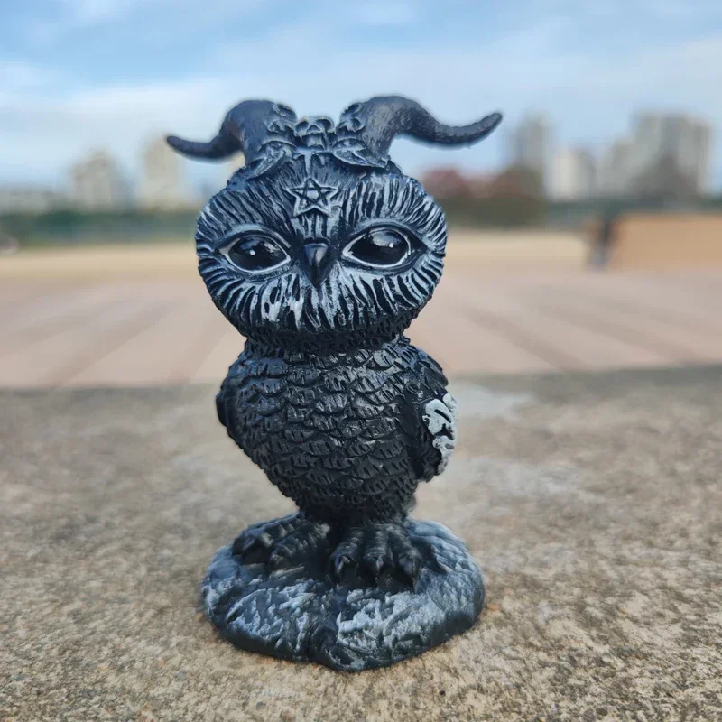 Owl Magic Cat Kitty Sculpture Lawn Gnome Figurine Desktop Home Garden Yard Resin Decor Home Accessories Gift Toys