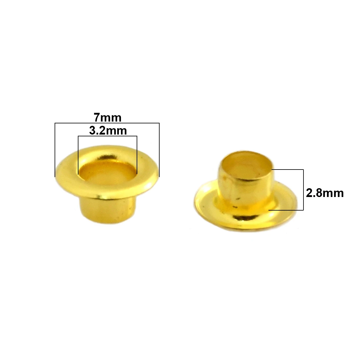 100sets 3.5mm Brass Eyelet with Washer Leather Craft Repair Round Grommet for Shoes Bag Clothing Leather Belt Hat 100#