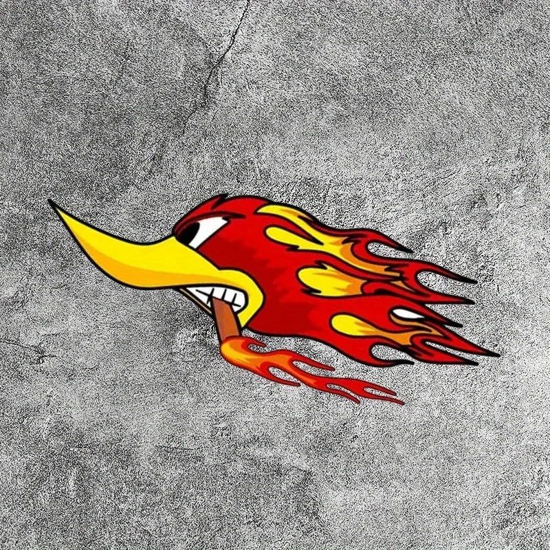 Ensemble d'autocollants de voiture Flame Duck, 1 pièce, pour voiture, ordinateur portable, bouteille d'eau, décoration audacieuse pour les amateurs de voitures