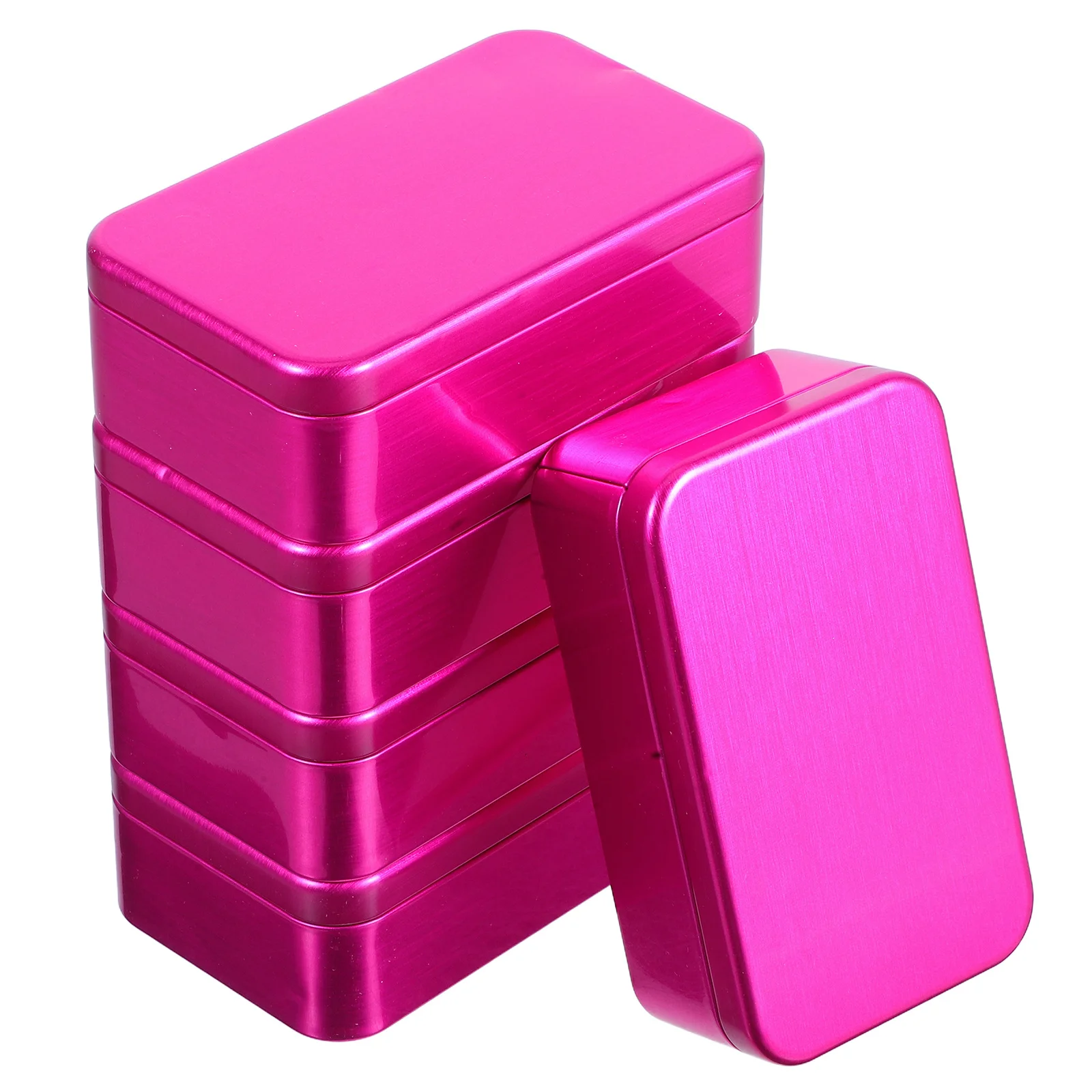 

5pcs Square Brushed Tin Box Set Smooth Metal Storage For Jewelry Coins Candy Pills Keepsake Decorative Small Tins With Lid