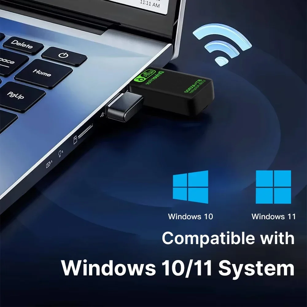 WiFi 6 AX900 Bluetooth 5.4 WiFi Adaptor USB Kartu Jaringan Nirkabel 2.4G & 5GHz Wi-Fi USB Menerima untuk PC/Laptop Win10/11 Driver Gratis