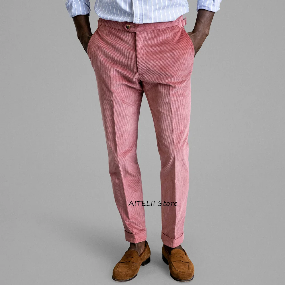 

Work Pants for Man Trousers Classic Men's Pants Business Casual Corduroy Fabric Straight Leg Trouser Tailoring Clothing