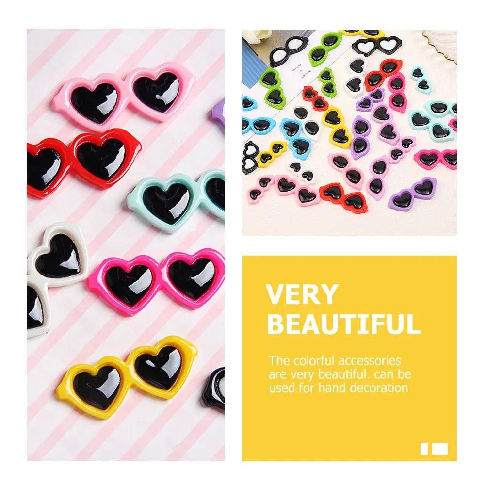 20Pcs Colorful Resin Flatback Sunglasses Charms Cute Chic Embellishments for DIY Crafts Picture Frame Shoes Accessories