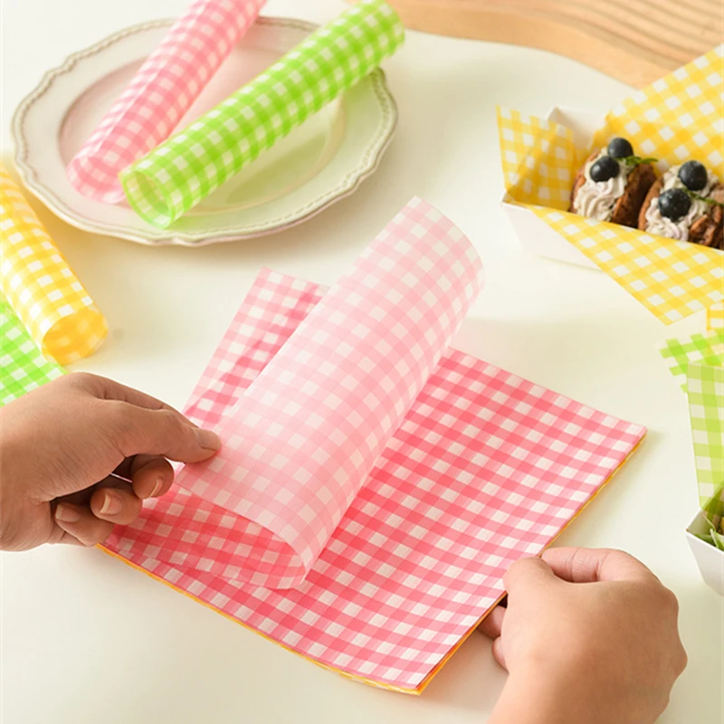 100Pcs/lot Disposable Oil-Proof Paper Food Wrapper Paper Food Grade Sandwich Packaging Paper Oilpaper Baking Tools Accessories