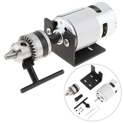 12-24V Hand Drill 555/775 DIY Lathe Press Motor for Cutting / Polishing with B10 Drill Chuck, Mounting Bracket, DIY Small Bench