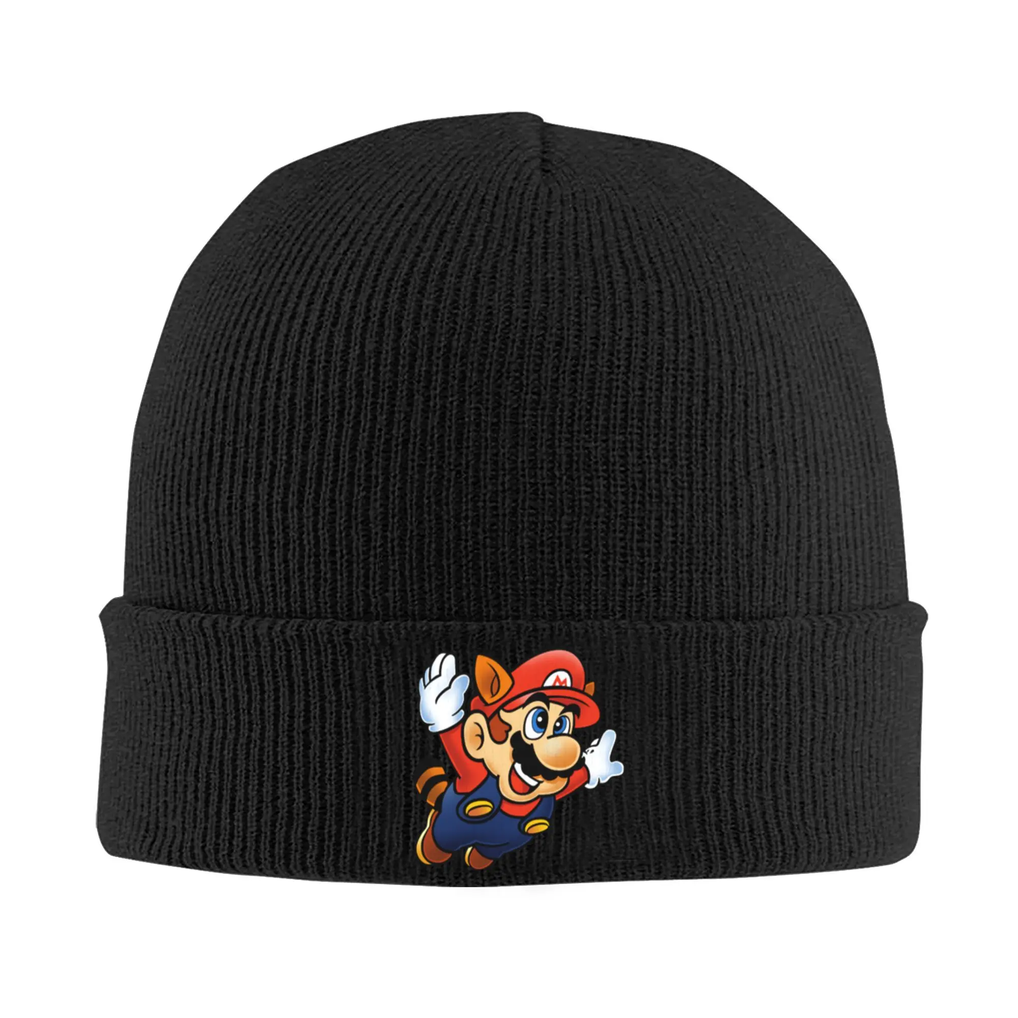 Custom Video Game Mushroom-Marioes Bonnet Hat Fashion Knitted Hat Men Women Adult Cartoon Winter Warm Skullies Beanies Caps