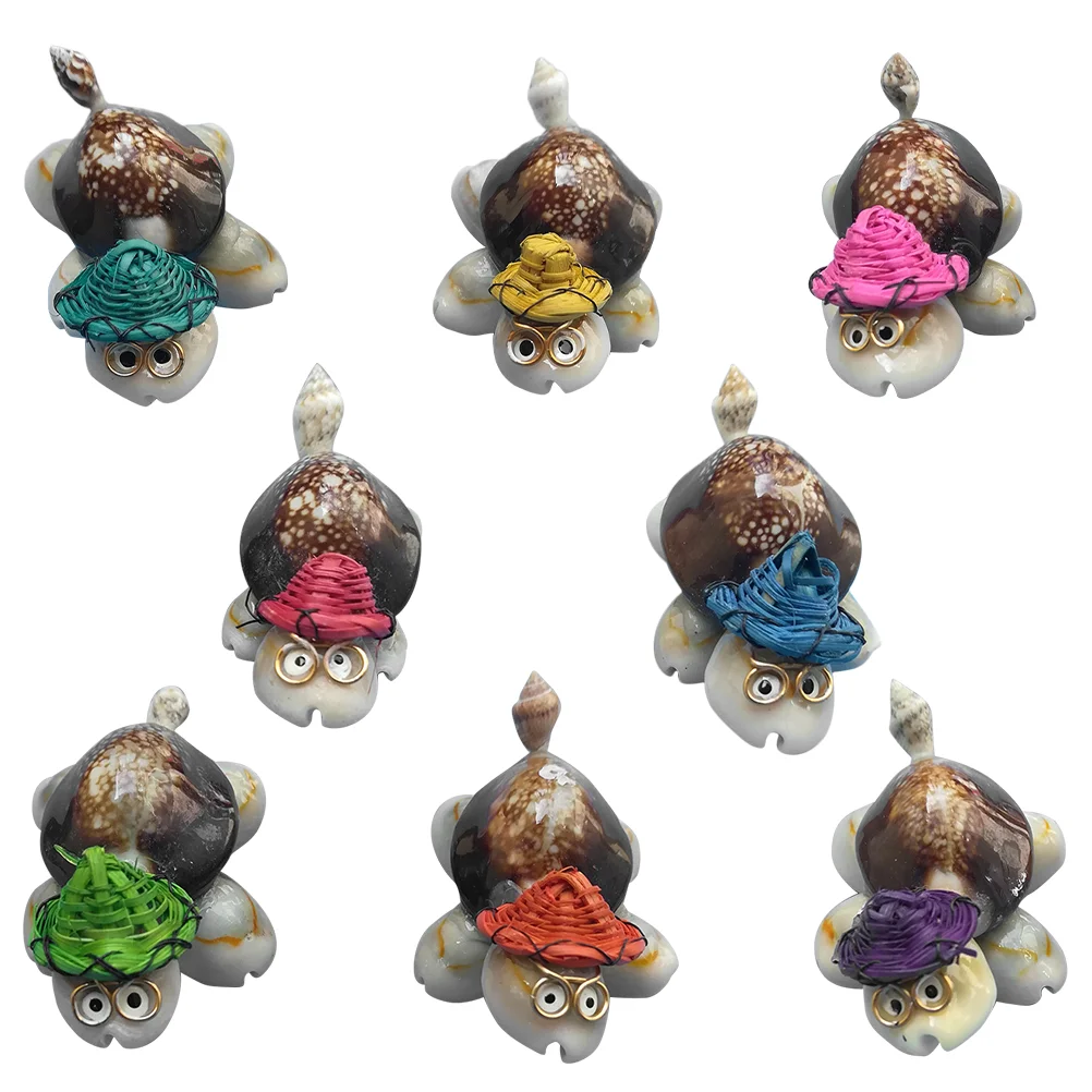 

8 Pcs Ornaments Conch Shell Seashells Turtles Statue Mini Decorations Realistic Figurines