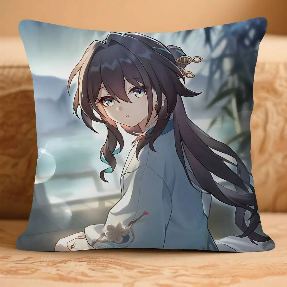 ANIME R-Ruan Mei Imagem personalizada Texto Almofadas decorativas para casa Presentes domésticos 45x45cm