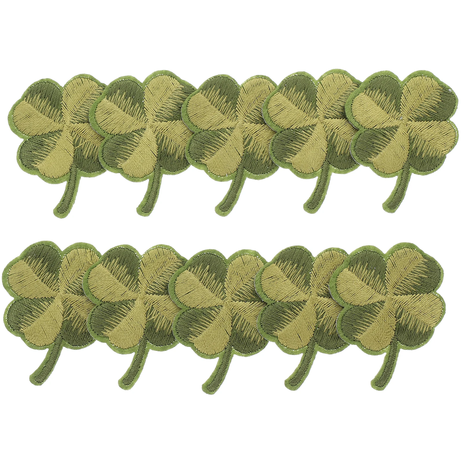 

10 Pcs Green Leaf Embroidery Patch Small Lucky St Patricks Day Rayon Shamrock Iron On Sew Cloth Clothes Decorative Applique