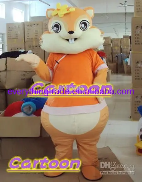 Nuovo adulto vendita calda schiuma carino Chipmunk Miss Cartoon mascotte Costume peluche natale Fancy Dress Costume della mascotte di Halloween