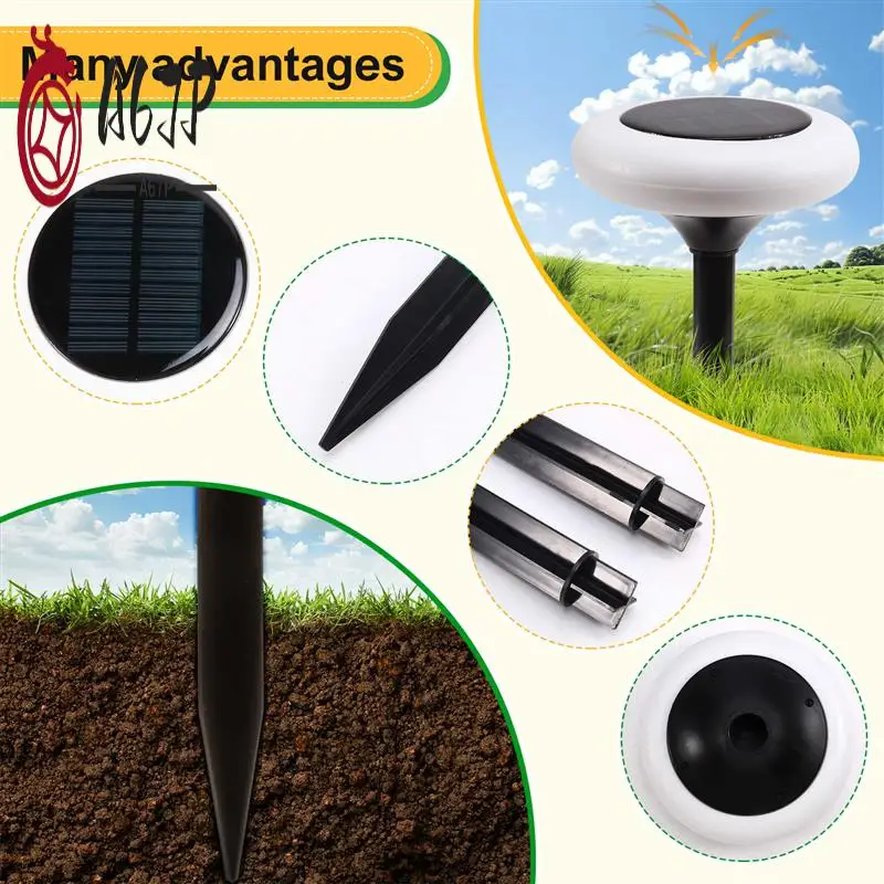 A67P-أضواء الشمسية في الهواء الطلق أضواء الصحن الطائر أضواء مستديرة في الهواء الطلق المشهد الأضواء حديقة أضواء الحديقة الزخرفية #1