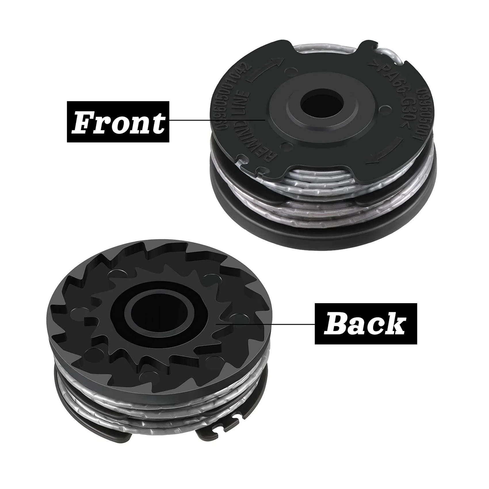 

B03C-Weed Eater Dual Line String Trimmer Replacement Spool For Greenworks 2900719,20Ft 0.065Inch (8 Spool + 2 Cap)