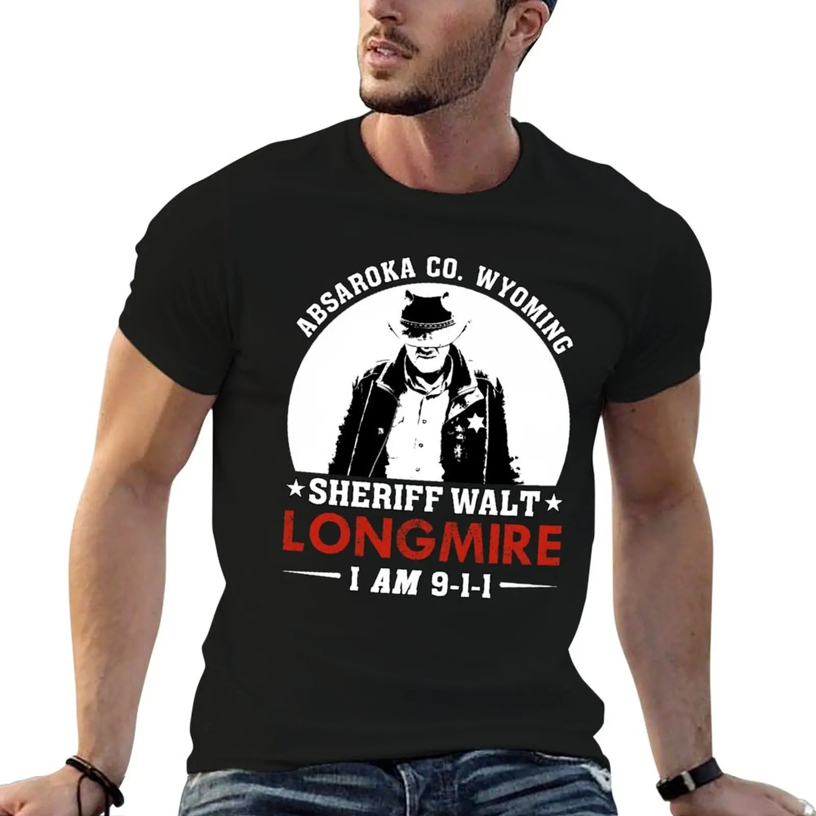 

Wyoming County tshirt t Absaroka man - shirts Sheriff Walt Longmire T-Shirt man cotton