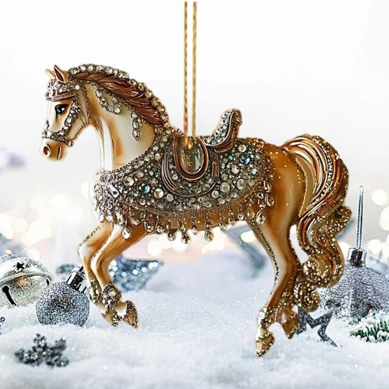 

(1 Pack) Acrylic Horse Flat Hanging Decor for Home, Nursery, Office, Western Theme & Festival Gift