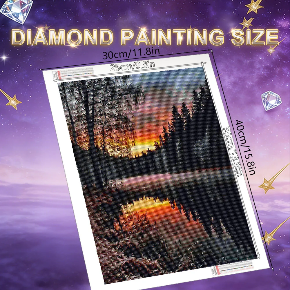 HUACAN Diamond Mosaic News 2027 Mountain Landscape Diamond Painting Kits Lake River Nature Adult Crafts Rhinestones Home Decor