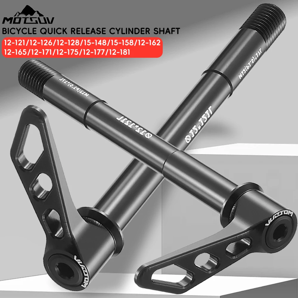 MOTSUV Road Bicycle Thru Axle Front Fork Shaft Skewer MTB Bike 12x121-181 Rear Hub Thru Axle 15x148/158 Quick Release Lever Axis