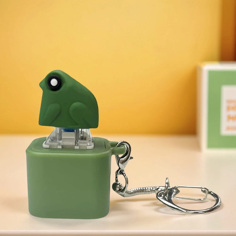 Frog Croaking Keychain Rechargeable Keyboard Fidget Toy Reliever Clicking Fidget Toy for Sensory Fun Animal Sound