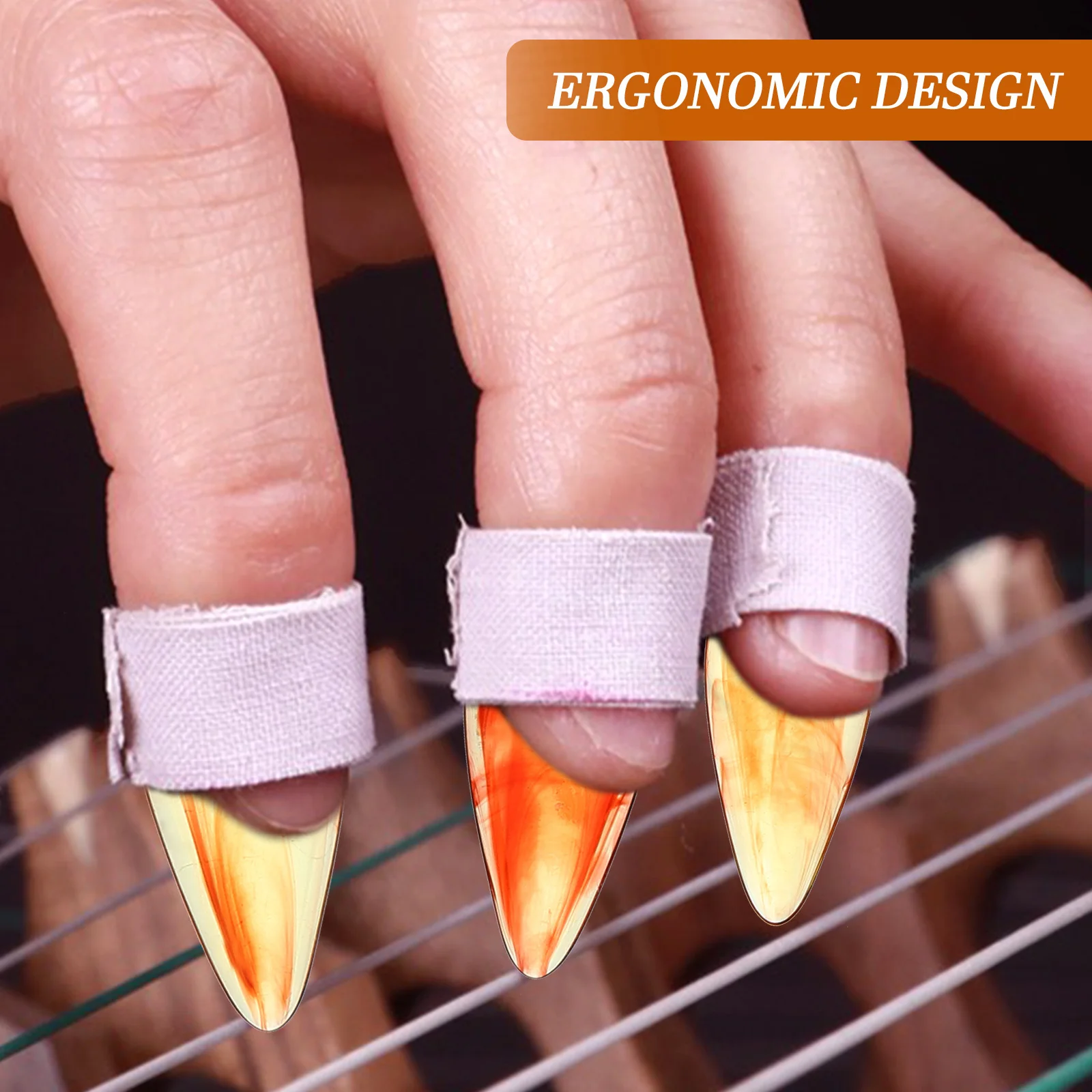 

8pcs Guzheng Nail Covers For Adults Lightweight Finger Picks Smooth Ergonomic Design Durable String Instrument Accessories