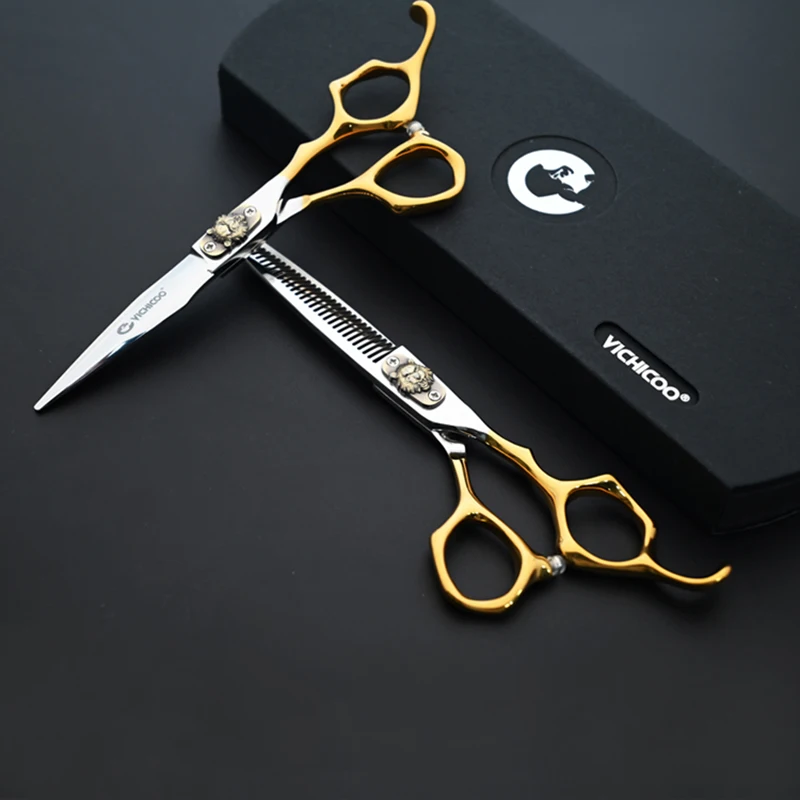 VICHICOO VF8-60 Professional Complete Barber Kit With Gold Plated Handles Barber Scissors