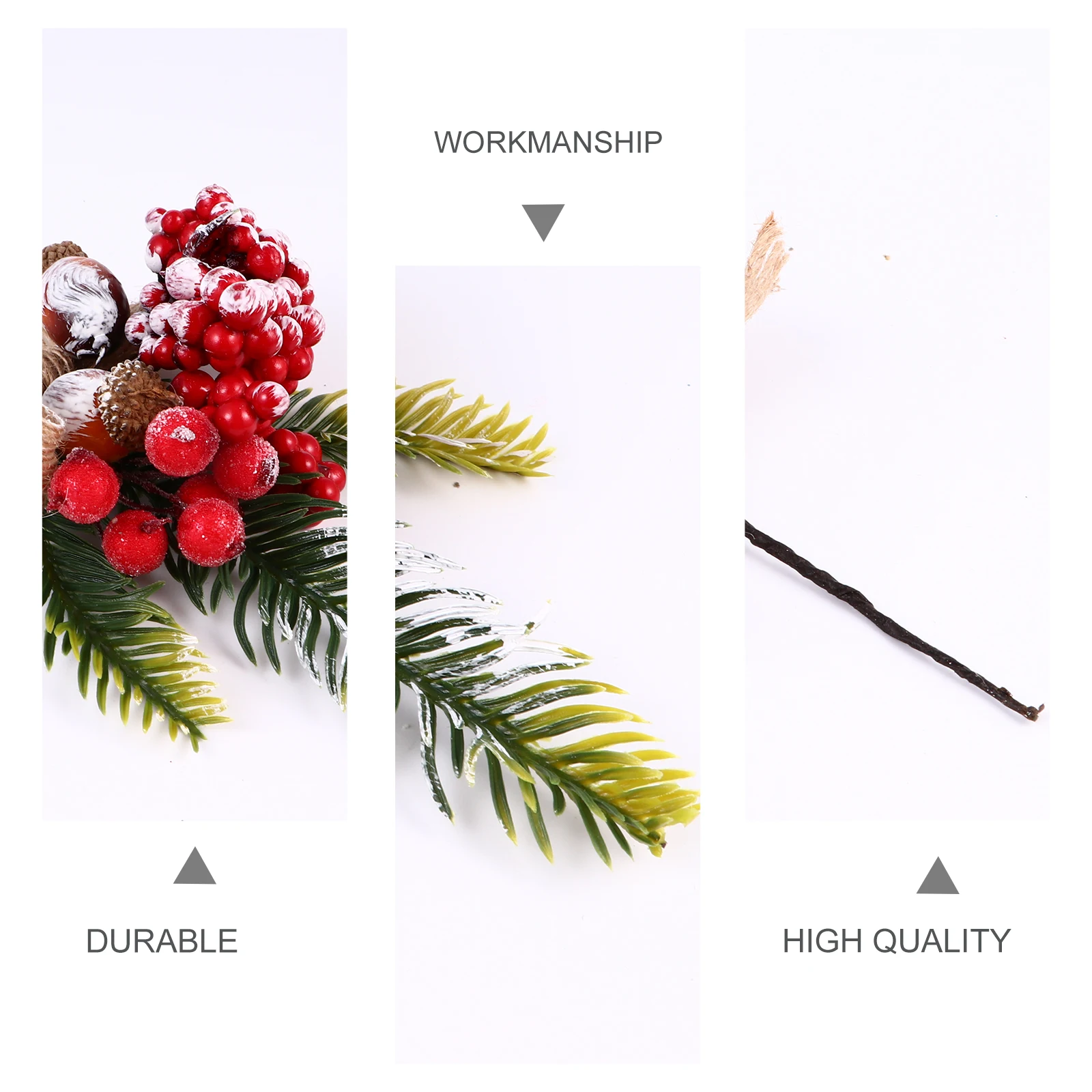 

8Pcs Artificial Pine Picks Realistic Red Berry Branches for Christmas Wreath DIY Home Decor Holiday Floral Arrangements