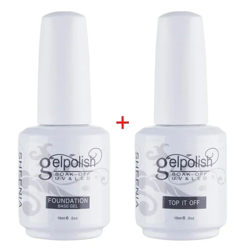 

Long Lasting UV Gel Polish Set with 15ml Jelly Gel Polish and Top/Base Coat for Nail Art