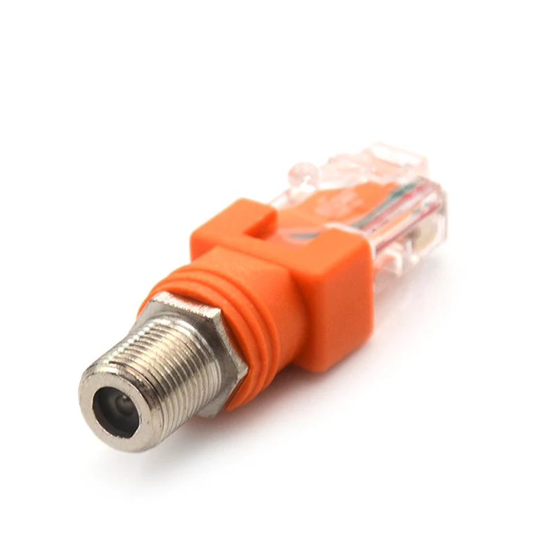

1pcs F TV Female/Male Jack to RJ45 Male Plug Coaxial Coax Barrel Coupler Adapter RJ45 to RF Connector