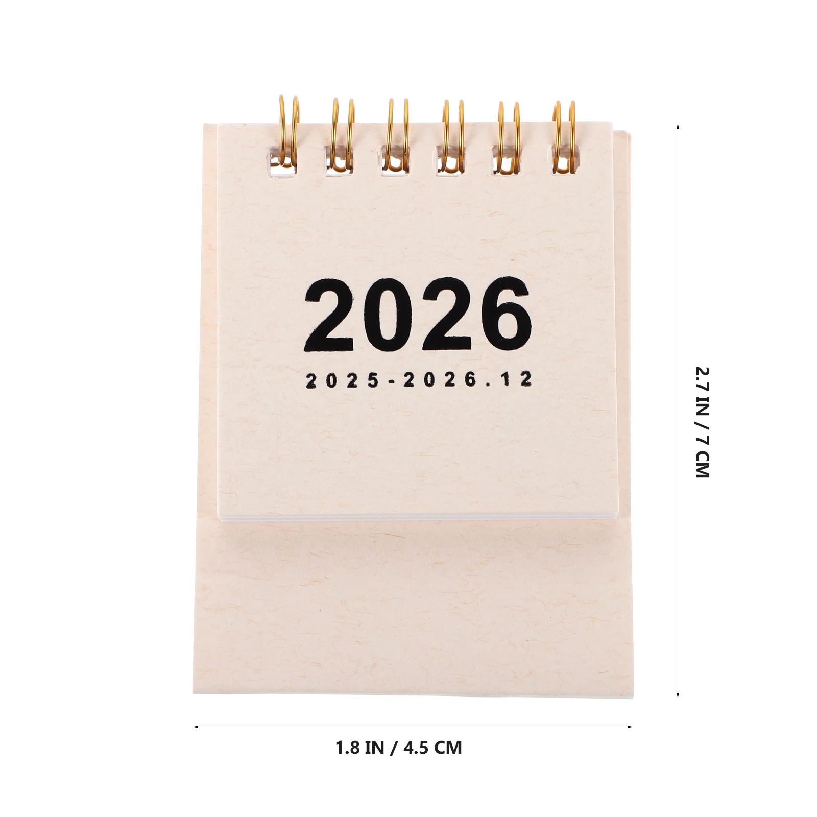 Mini Desk Calendar 2026 Compact Portable Desktop Calendar for Task Scheduling and Time Management Beige Small Desk Calendars