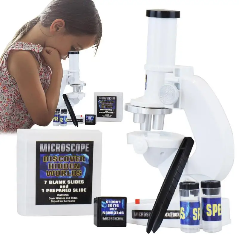 Kids Microscope Zoom Children Microscope Biology Lab LED Science Experiment Kit Education Scientific Toys Optical Microscope Set