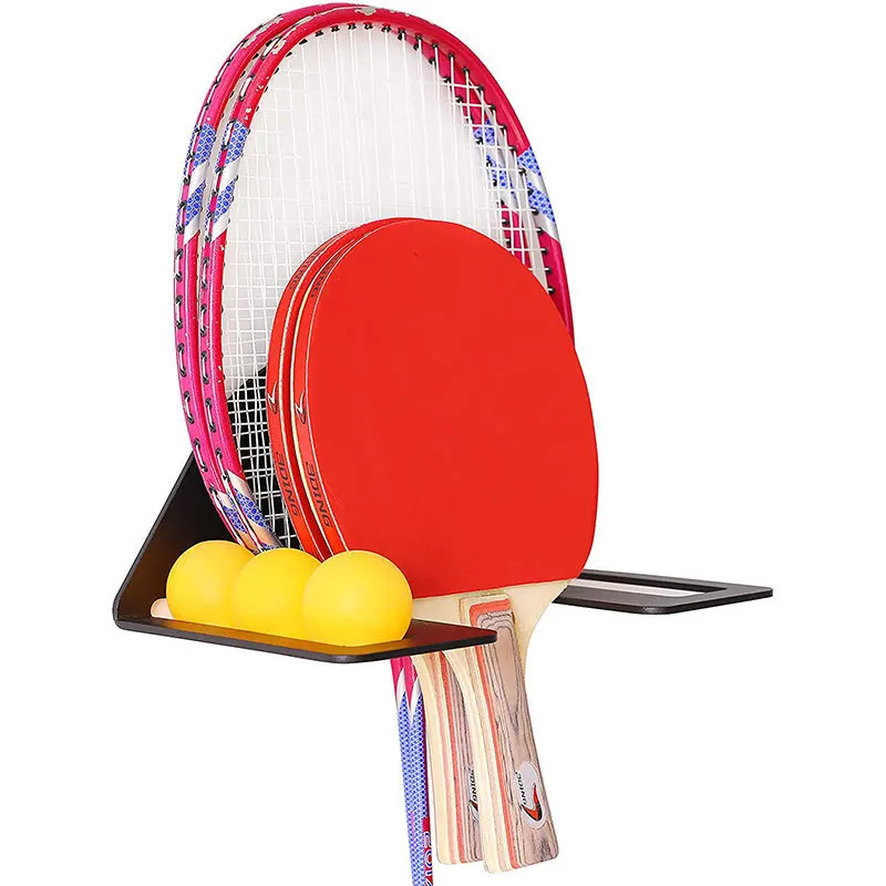 مضرب تنس الطاولة رف شاشة متعدد الطبقات قابل للتعديل رف تخزين منزلي مثبت على الحائط قائم على الأرض ثنائي الاستخدام سلع رياضية Disp #2