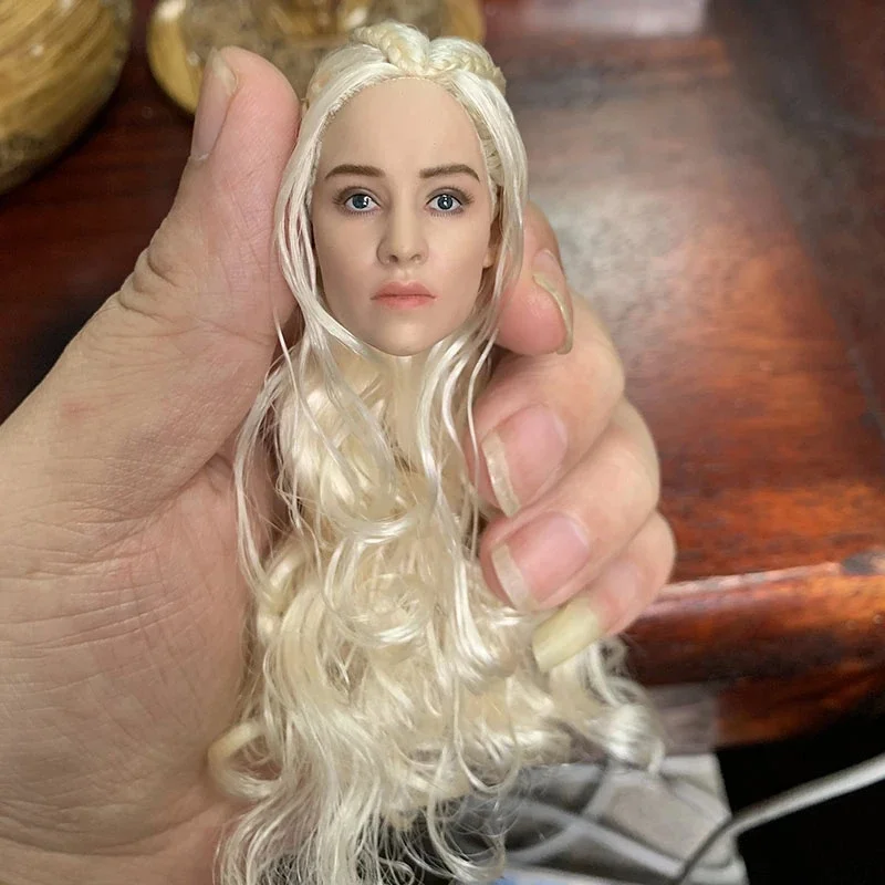 TTtoys TQ210409 1:6 Female Emilia Model Head Sculpt  Clarke Blonde Curly Hair Fit 12 Inch PH TBLeague Action Figure Toys Dolls