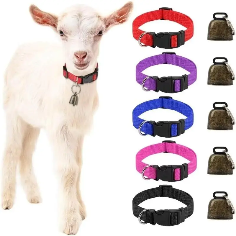 Adjustable Nylon Pet Collar Durable Livestock Neck Strap Safe Outdoor Ranch Collar for Goat Sheep Cattle Horse
