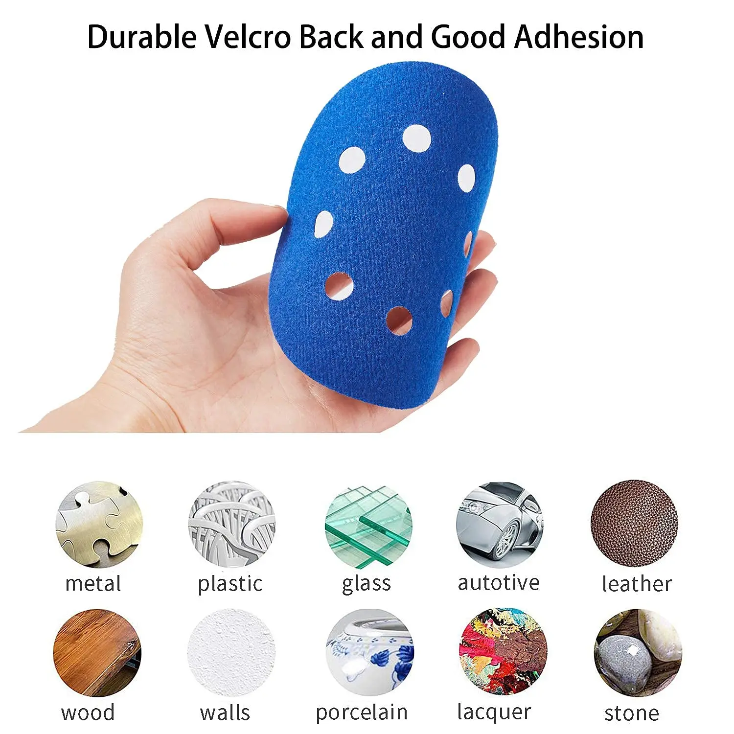 52Pcs Sandpaper 8 Hole 5inch Sanding Discs Hook and Loop 60-10000 Grits with Hand Block for Automotive Metal Polishing