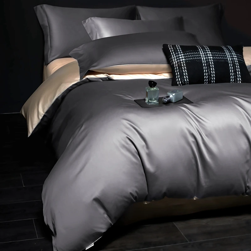 

New 2025 5A Antibacterial Egyptian Cotton Solid Bedding, High - Density 100% Cotton, King Size, Modern Luxury