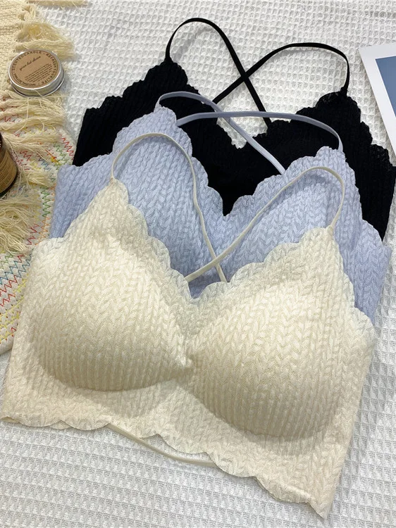 

Летняя кружевная женская внутренняя одежда Cross Ba Brtte с нагрудником, верхняя часть на груди, внутренняя одинаковая повседневная одежда