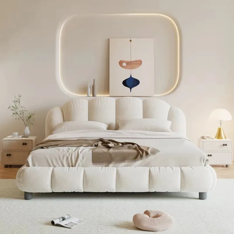 

Queen High End Double Bed Frame Wood Modern Whitr King Size Twin Bed Frame Platform Castle Sleeping Cama De Casal Furniture