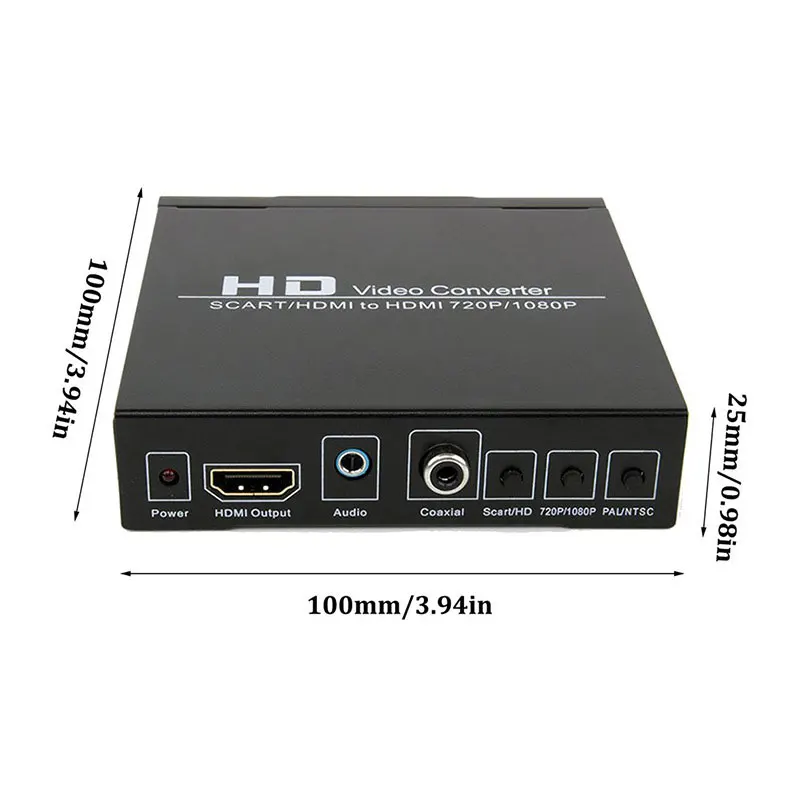 Konverter Video Audio Coaxia, konverter SCART ke HDMI kompatibel, konverter Video Audio HD untuk Set-BOX Player HDTV DVD Konsol Game