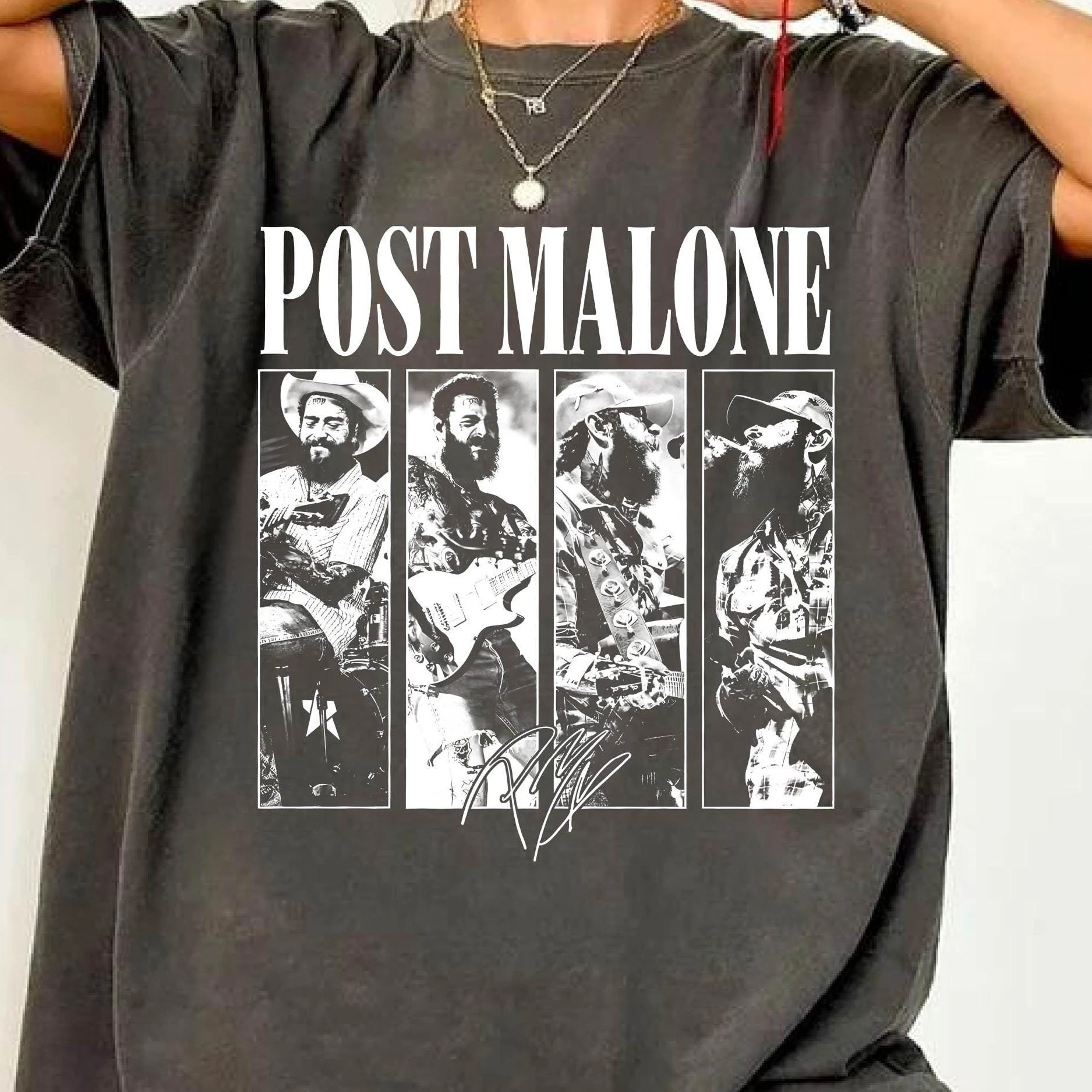 Singer Post Malone Tour graphic 2026 T shirt 100%Cotton Unisex Men‘s Women's Vintage T-Shirt Y2k Oversized Popular Casual Tee