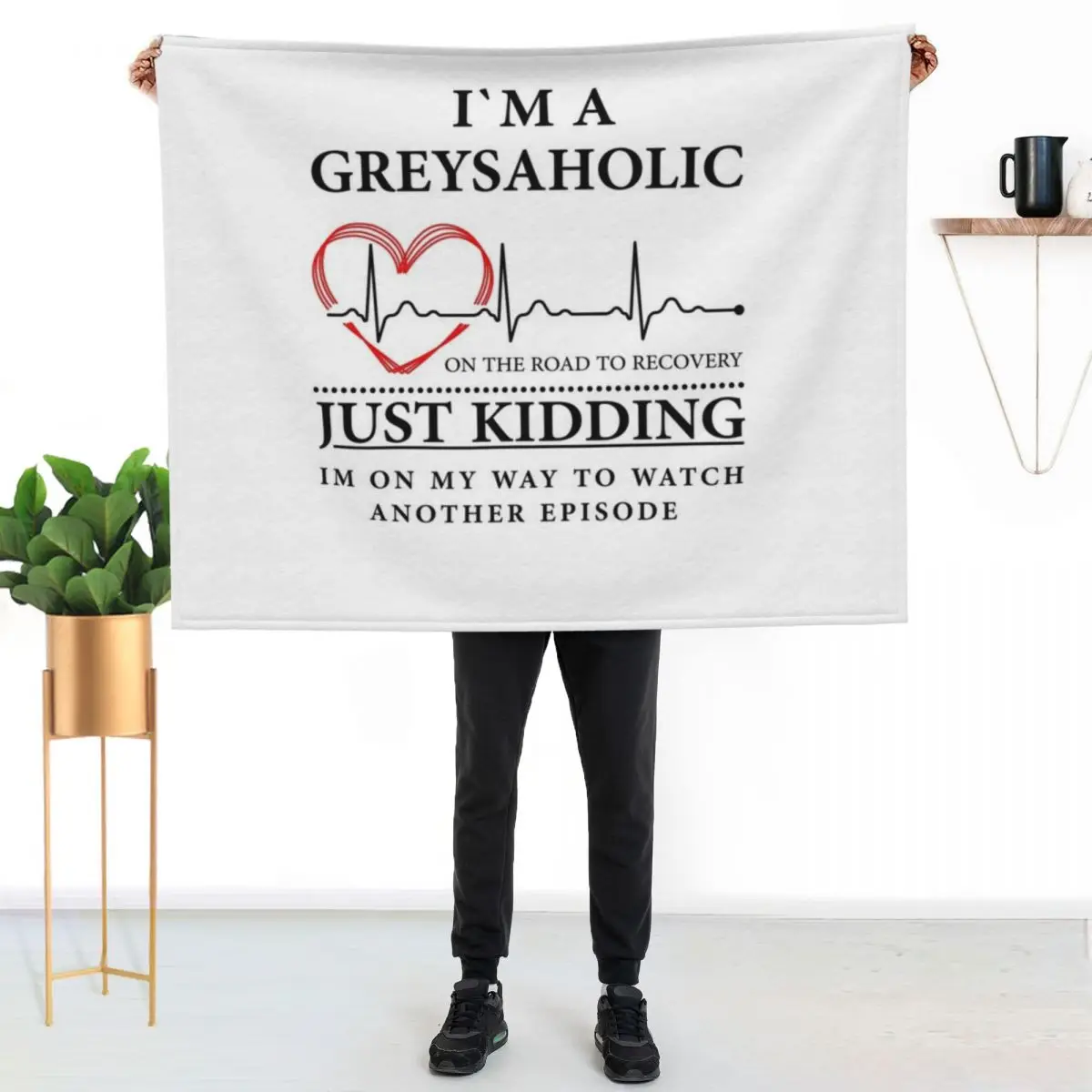 I'm on my way to watch another episode Quote of Grey's Throw Blanket Heavy wednesday Bed Thins Thin Blankets