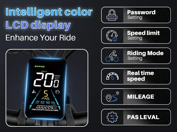 Likebike 500W Electric Bike 48V 13.5Ah Removable Battery Step-Thru Ebike 26" Tire 5 Speed Dual Disc Brake Front Suspension City Commuter E Bicycle image 6