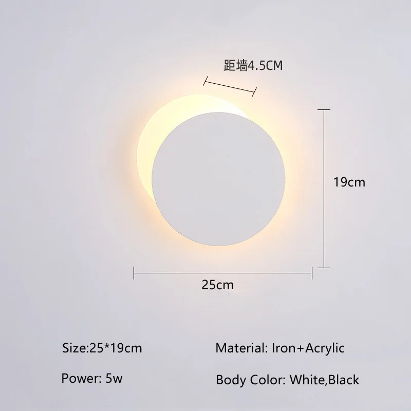 Lampu Dinding LED dapat diputar dalam ruangan, lampu bulat ruang tamu, perlengkapan pencahayaan rumah, lampu tangga loteng, tempat lilin dinding samping tempat tidur