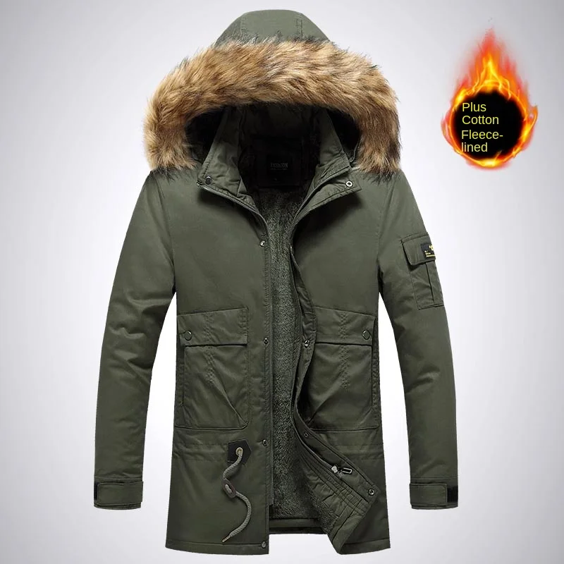 2024 New Detachable Fur Collar Hooded Casual Plus Fleece Thickened Cotton-padded Coat Quality Fabric Comfortable Skin Breathable