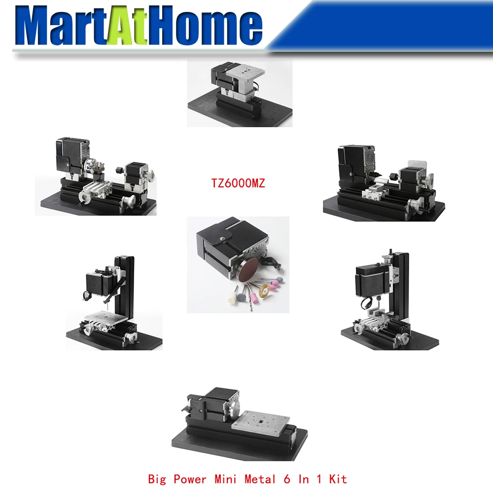 

Многофункциональный мини-станок 6-в-1 TZ6000M, 60 Вт, 20000 об/мин: токарный станок, для обработки дерева, лобзик, сверление, шлифовка, ручной станок
