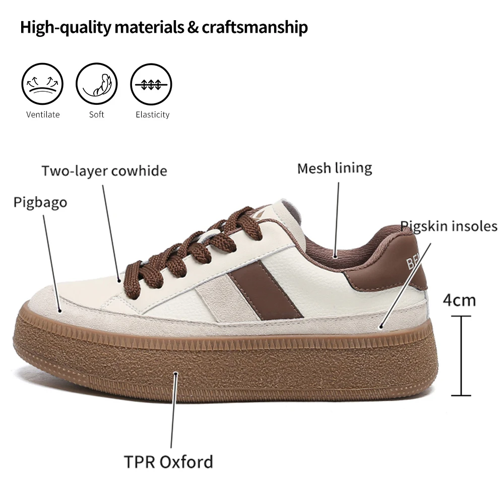 SOMILISS Women Sneakers Genuine Leather Suede Leather Patchwork Lace-Up Round Toe Ladies Casual Sneakers Designer Brand Shoes