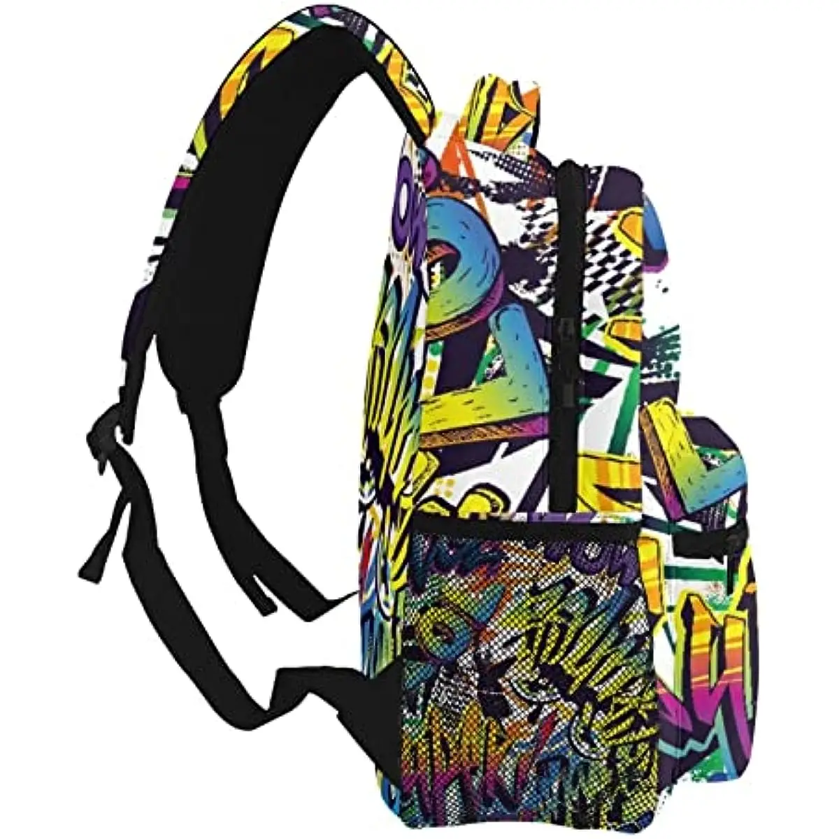 Multi leisure backpack Abstract Comics Pattern With Urban Graffiti Style Text Yo Pop Super Grunge Wow Travel Sports School Bag