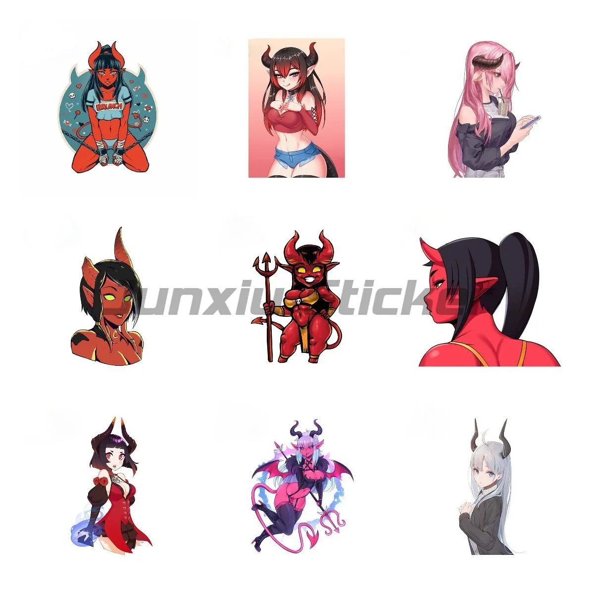 Cartoon Anime for Devil Elf Girl Funny Car Stickers Vinyl Scratch-proof Custom Printing Sticker DIY Waterproof Decal