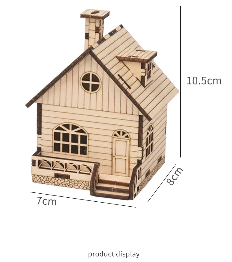 DIY Holzhaus Spieluhr Modellbausatz Spaß pädagogische Wissenschaft Spielzeug Physik handgemachte Montageblöcke