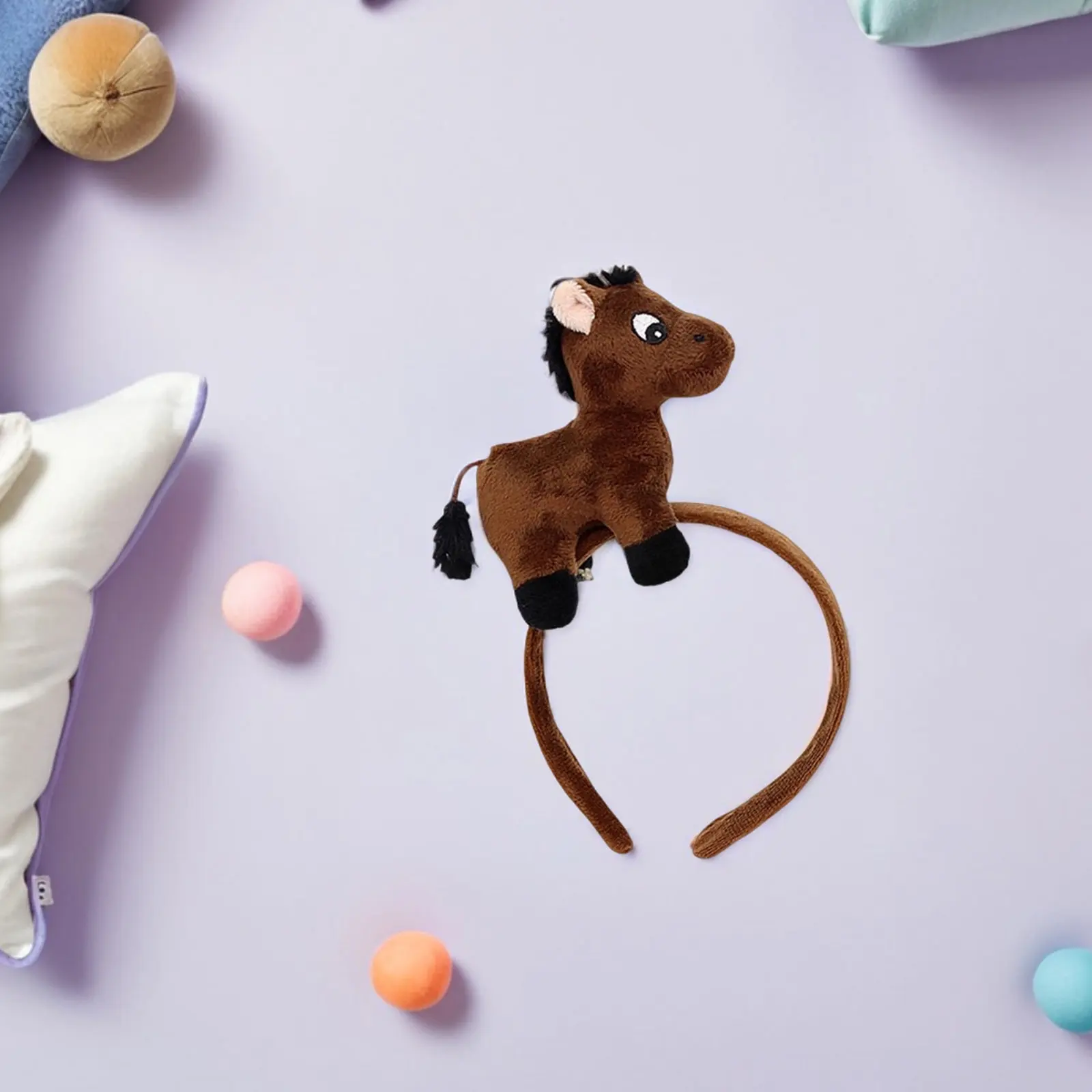 

2Pcs Cute Cartoon Horse Hair Hoop Headband for Chinese Zodiac Celebration New Year Eve Party Dress-Up Makeup Accessory Women